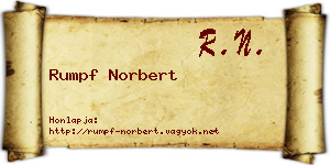 Rumpf Norbert névjegykártya